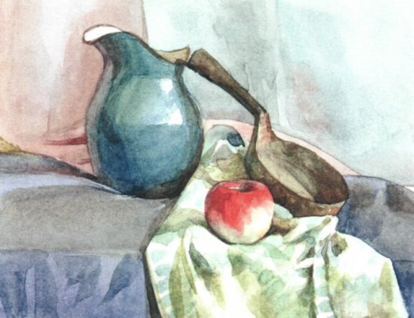 Бытовой натюрморт акварелью