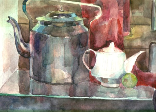 Чайник акварелью