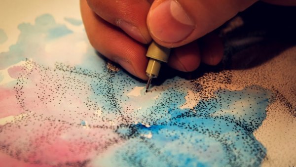 Точечная техника рисования акварелью