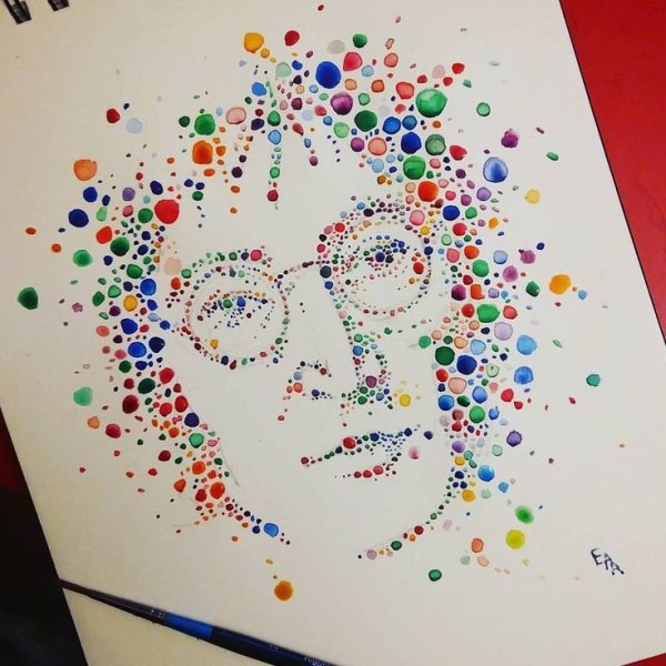 Рисование акварелью точечно