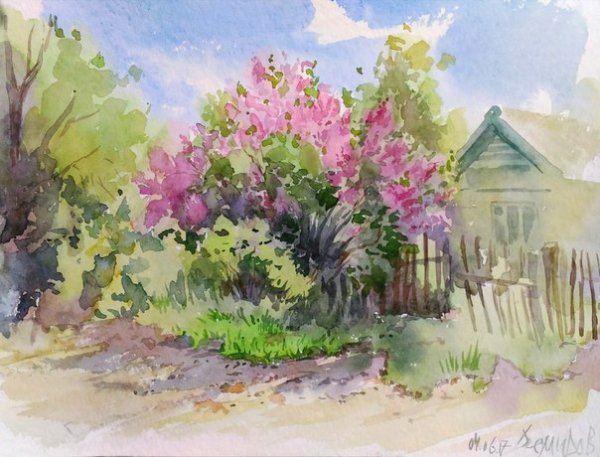 Пленэрные этюды акварелью