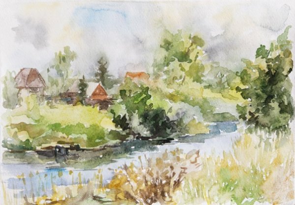 Пленэр этюды акварелью