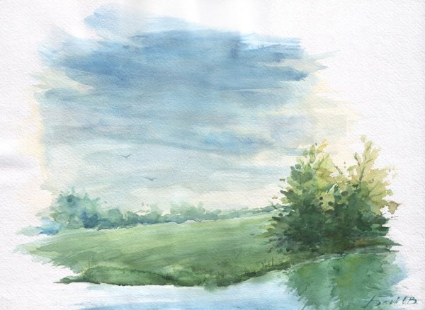 Этюды пленэрные акварелью перспектива