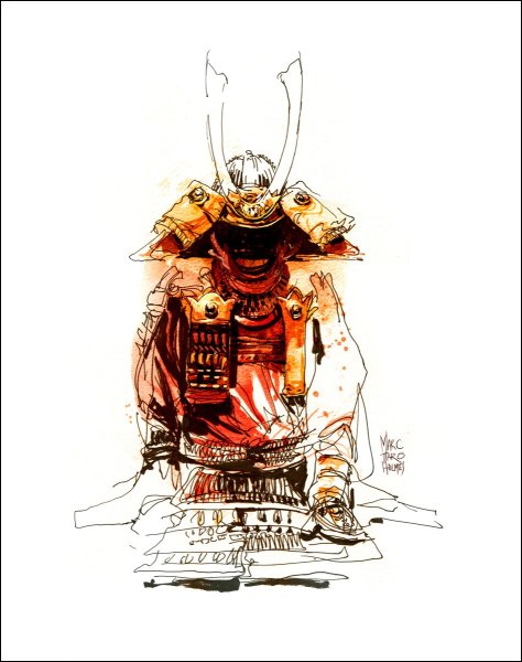 Самурай акварель