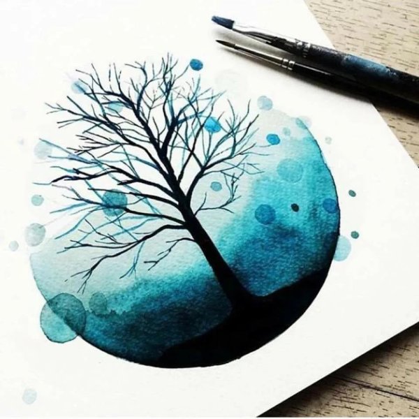 Рисунки акварелью легко