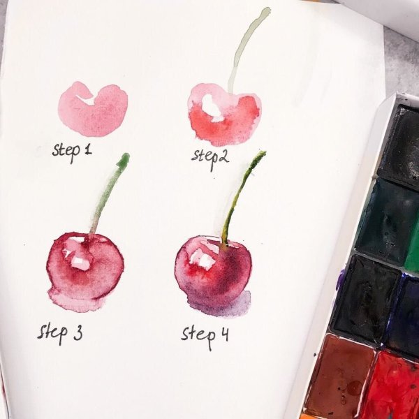 Рисунки акварелью для детей