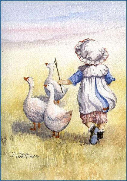 Гусь акварелью