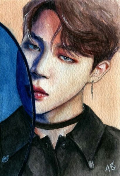 Портреты БТС акварелью