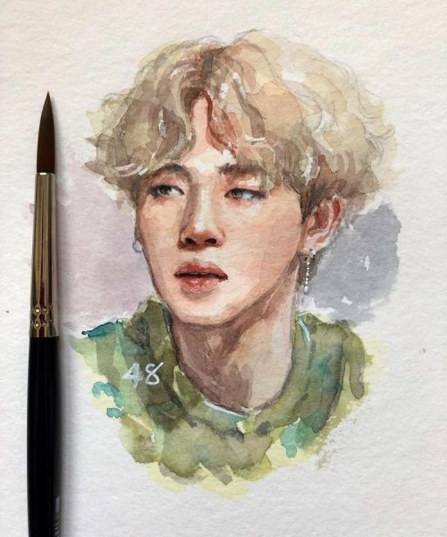 Чимин портрет акварелью