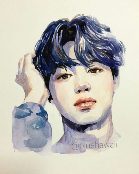 Пак Чимин портрет акварелью