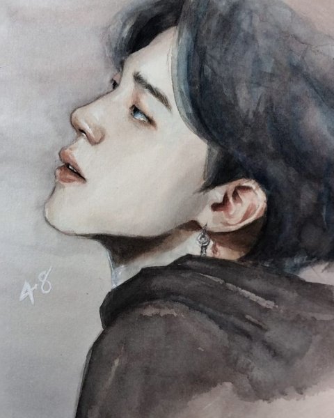 Пак Чимин акварелью