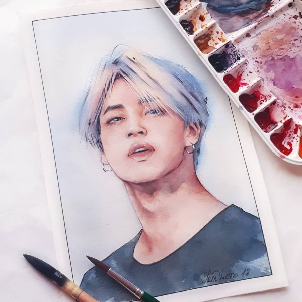 Арт БТС акварелью