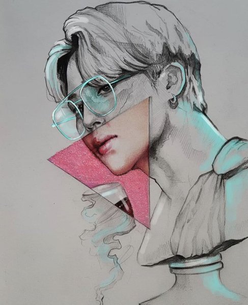 БТС рисунки акварелью Чимин