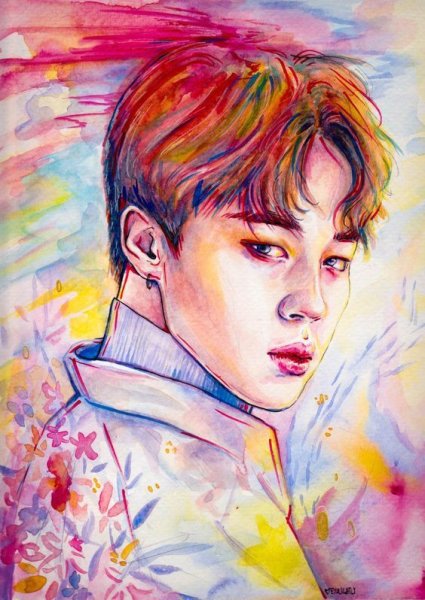 Чимин БТС акварелью