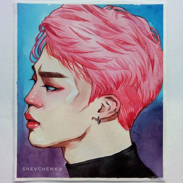 Чимин рисунок акварелью