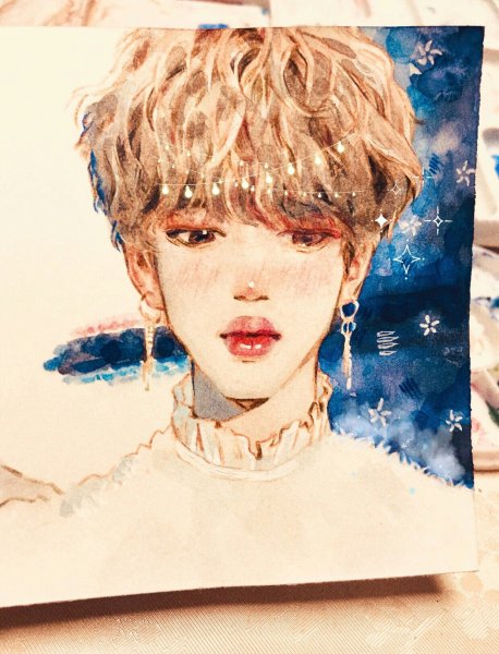 БТС рисунки акварелью Чимин