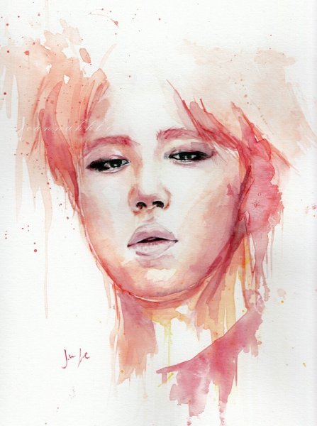 Чимин БТС акварелью