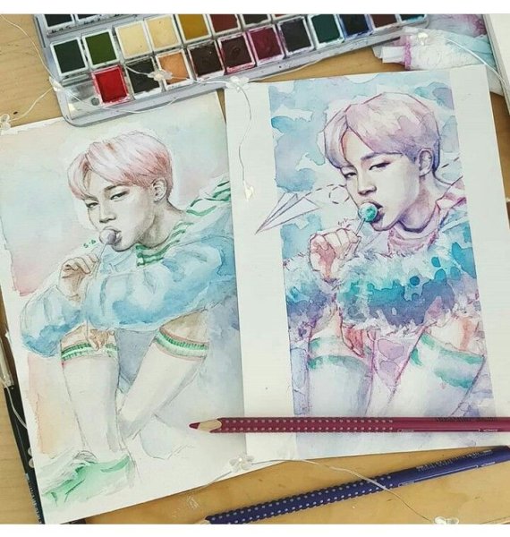 Чимин акварелью