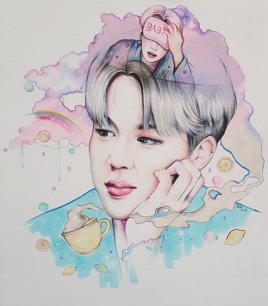 Чимин из БТС акварель