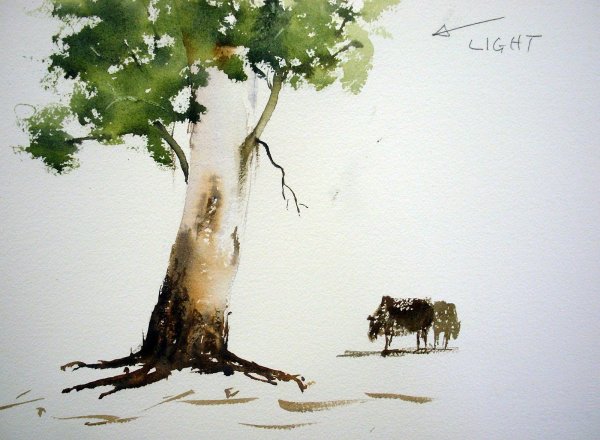 Акварель «деревья в Санлисе» Пруста