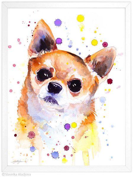 Собачка акварель