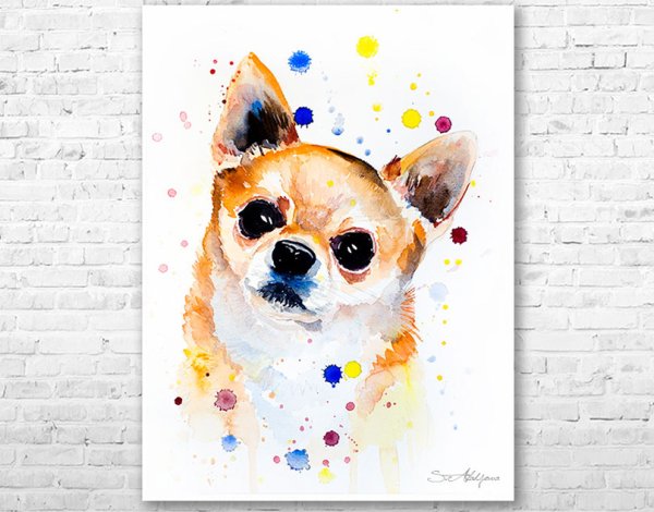 Собачка акварель