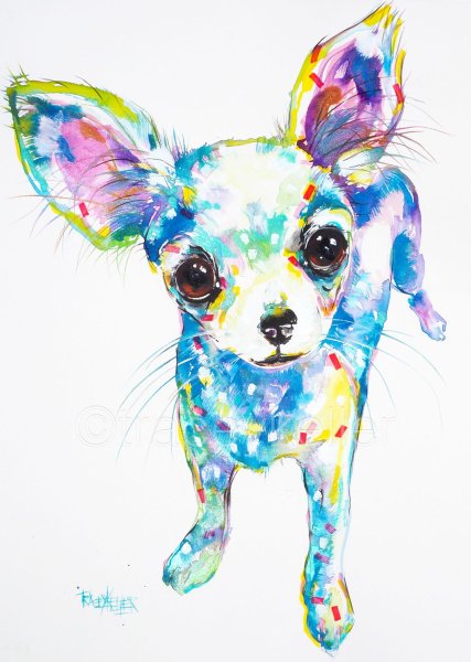 Щенок гуашью