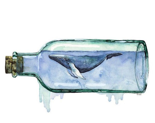 Стеклянные предметы акварелью