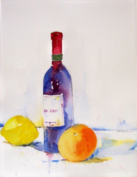 Пластиковая бутылка гуашью