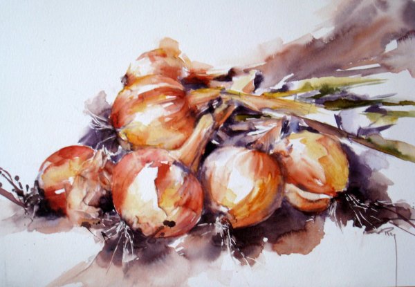 Овощи акварелью