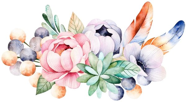 Акварельные цветочки