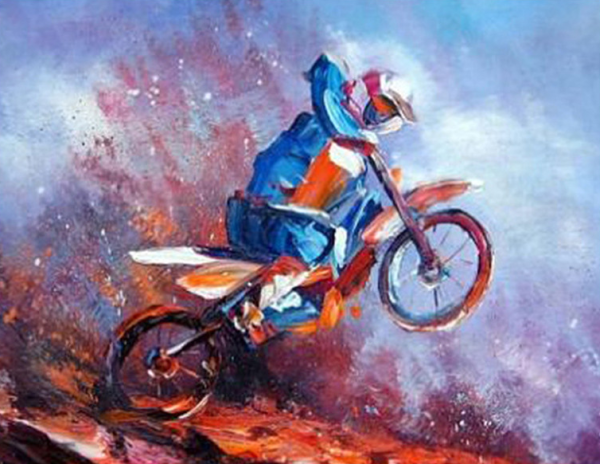 Мотоцикл акварель