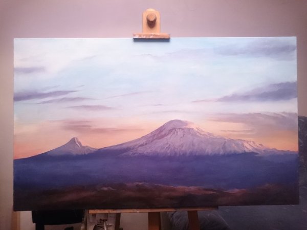 Гора Арарат акварель