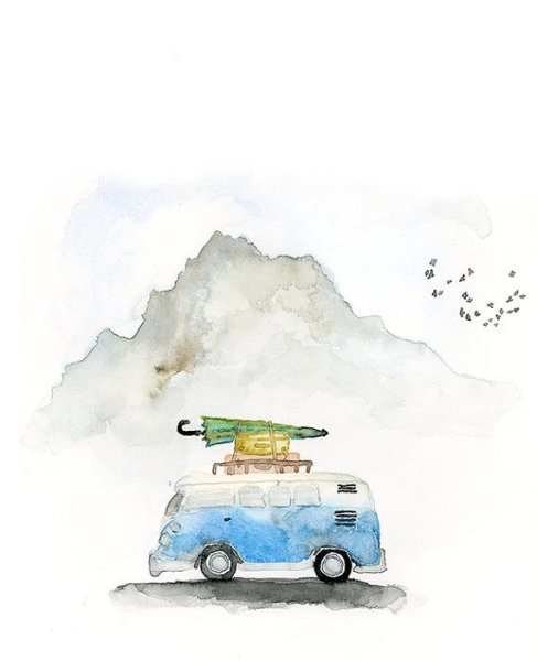 Акварельные иллюстрации путешествие