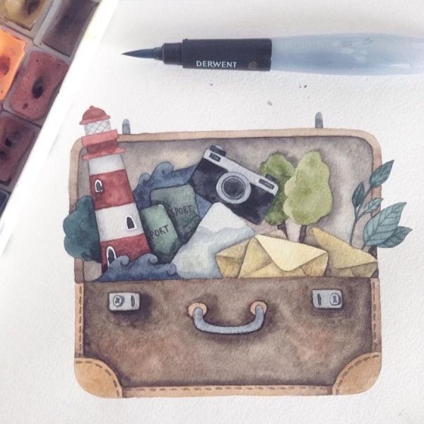 Путешествие акварель