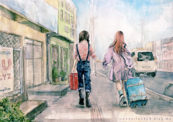 Путешествие акварель иллюстрация