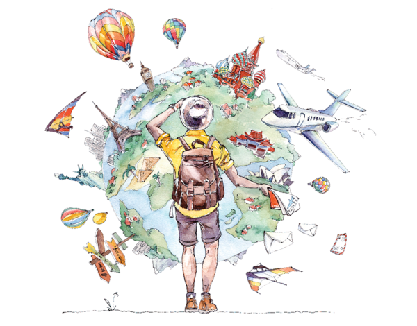 Акварельные рисунки путешествие