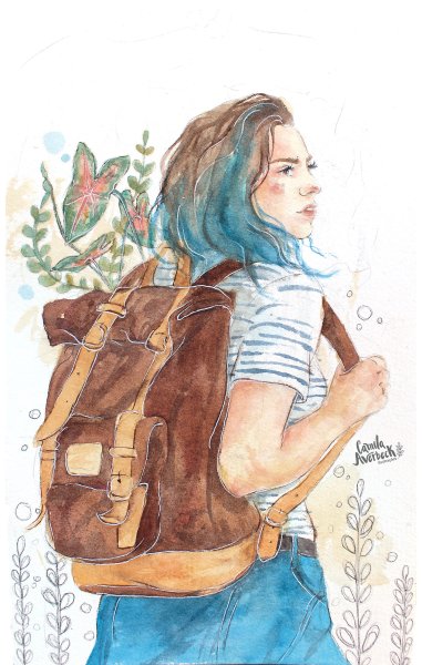 Путешественник акварель