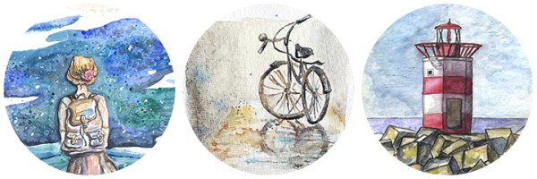 Акварель "путешествие в карете"