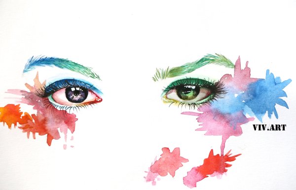Брови акварель