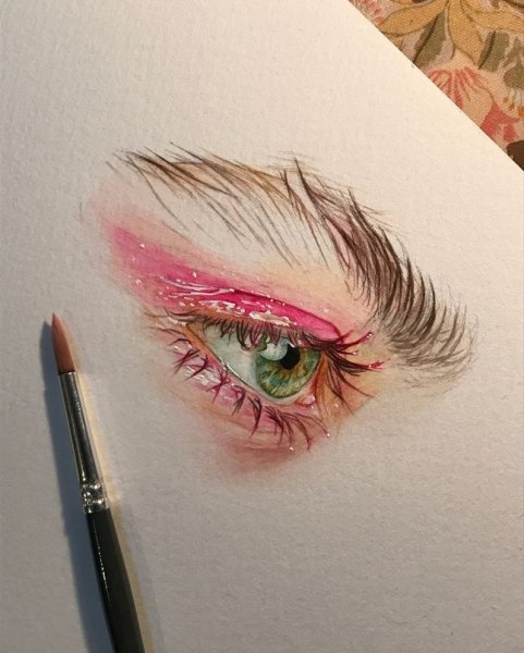 Рисование глаз акварелью