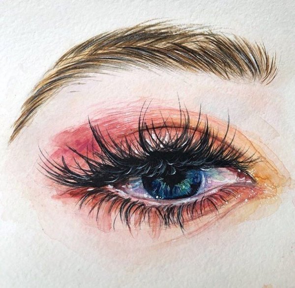 Брови акварель