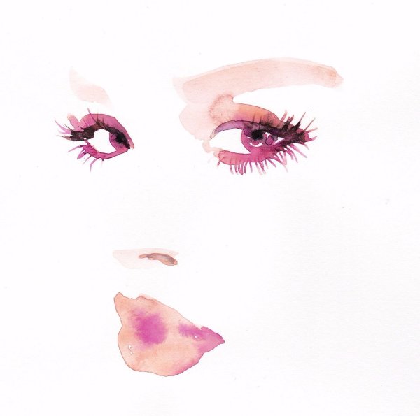 Брови ресницы акварель