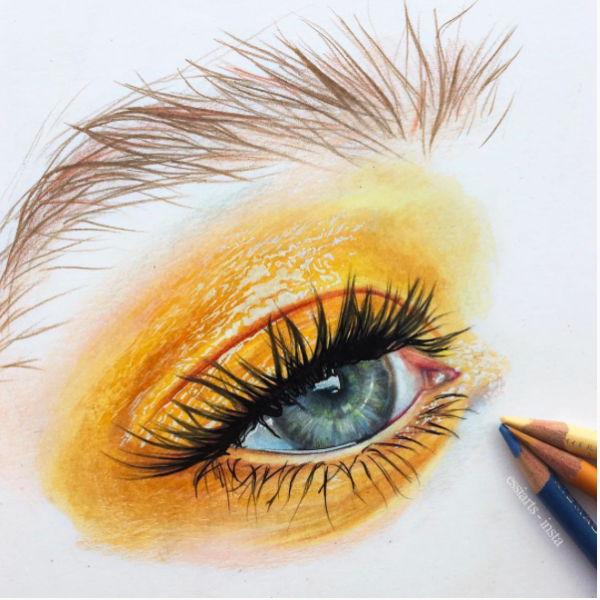 Брови нарисованные акварелью