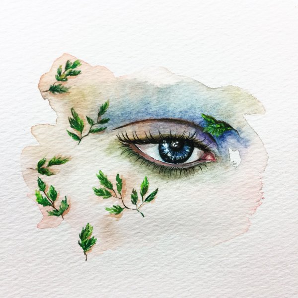 Акварельный макияж глаз