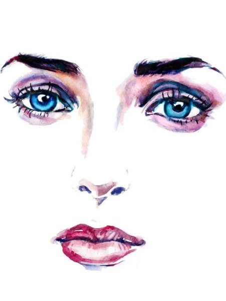 Глаза брови акварель