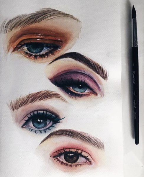 Макияж цветными карандашами