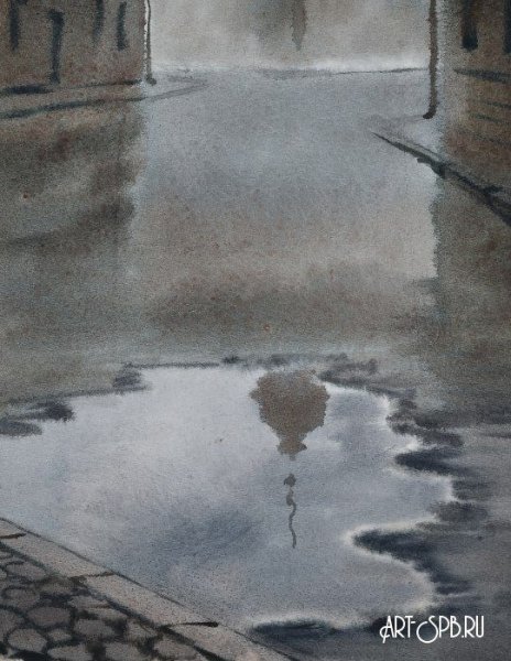 Лужа акварелью