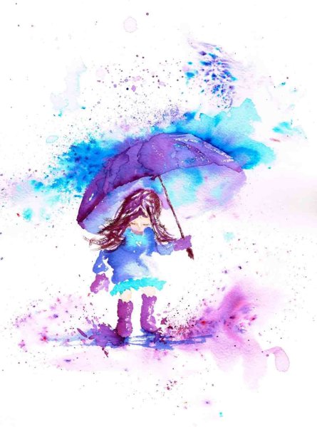 Брызги акварелью в виде рисунка