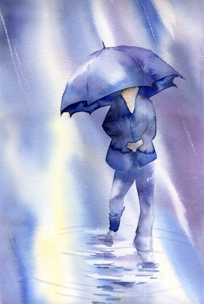 Под дождем акварель